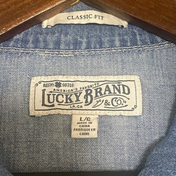 Lucky Brand Denim Men's Coaches Jacket Size Large Y2K Preppy - Picture 8 of 11